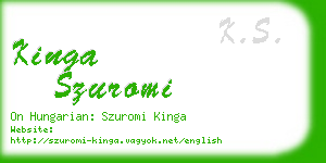 kinga szuromi business card